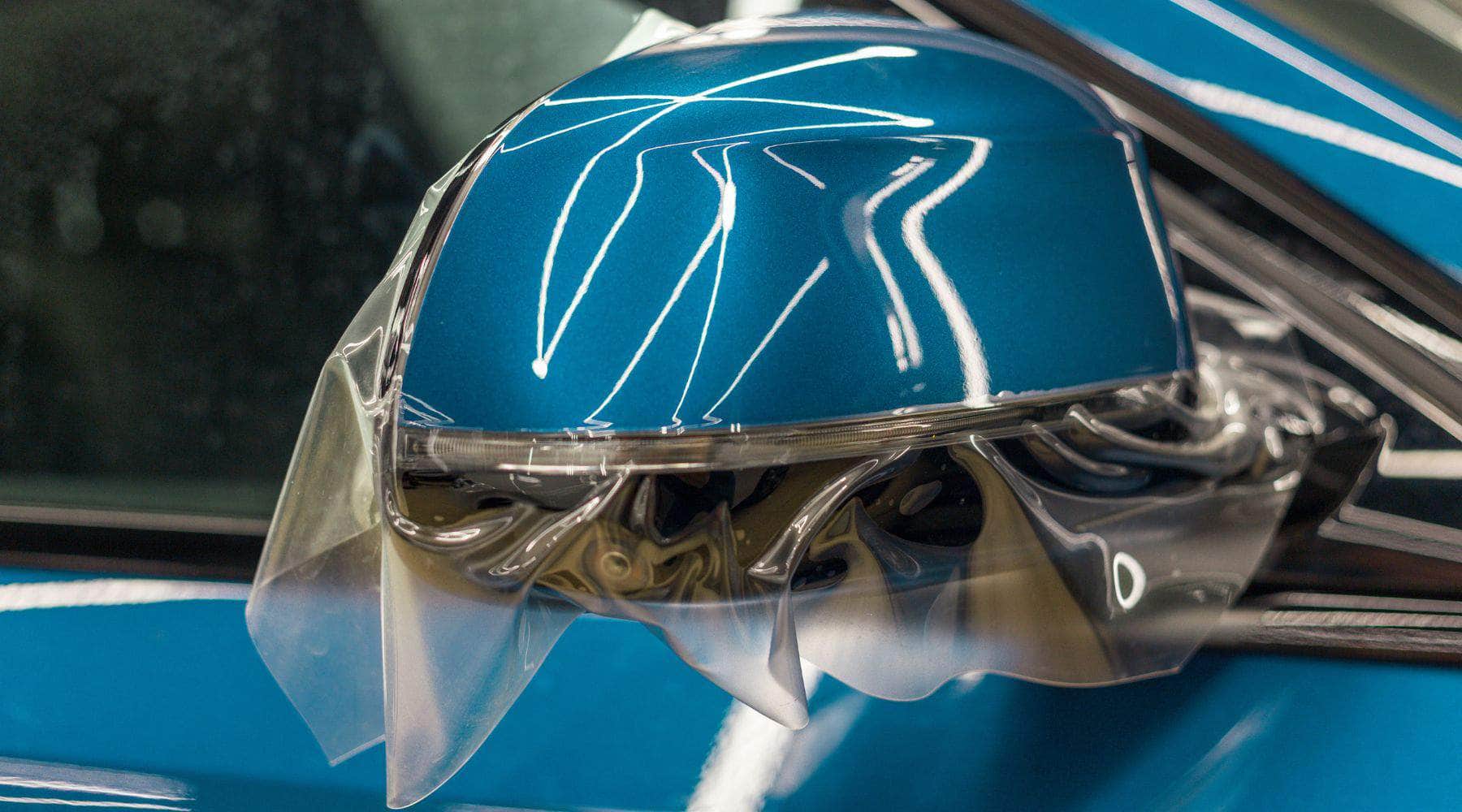 Paint Protection Film (PPF) Being Applied To Side View Mirror - Martin Auto Detailing