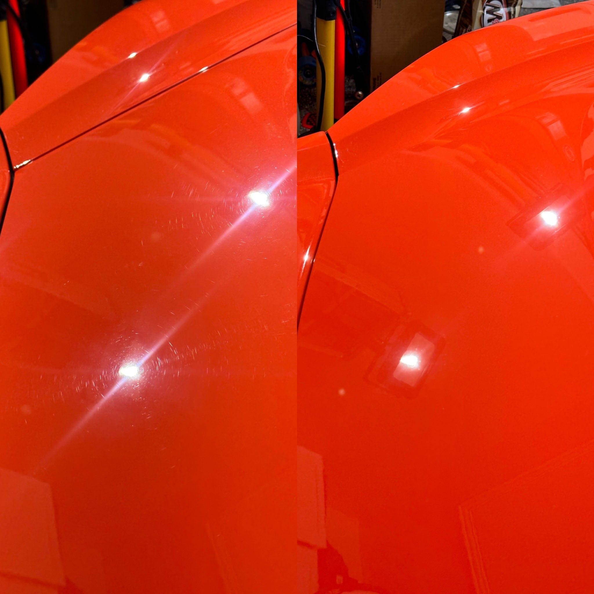 Red Car Swirl Marks Two Step Paint Correction - Martin Auto Detailing